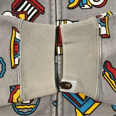 BAPE Baby Milo full zip hoodie gray A Bathing Ape Size M | eBay