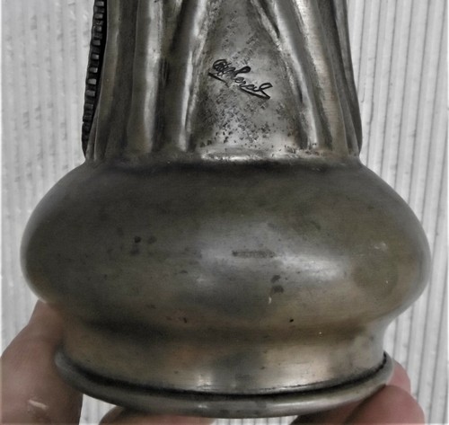 H:32 cm: Albert Chezal:Grand,pichet aiguière étain 1900/25:Jugendstil Pewter - Photo 7/9