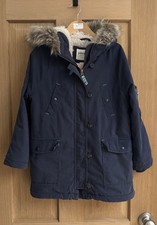 Boden Alter 9-10 Mädchen Winter warmer Mantel Sherpa gefüttert blau Dufflejacke