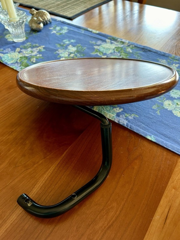 Pre-owned Ekornes Stressless 12" Adjustable Brown "Swing" Table RIGHT SIDE