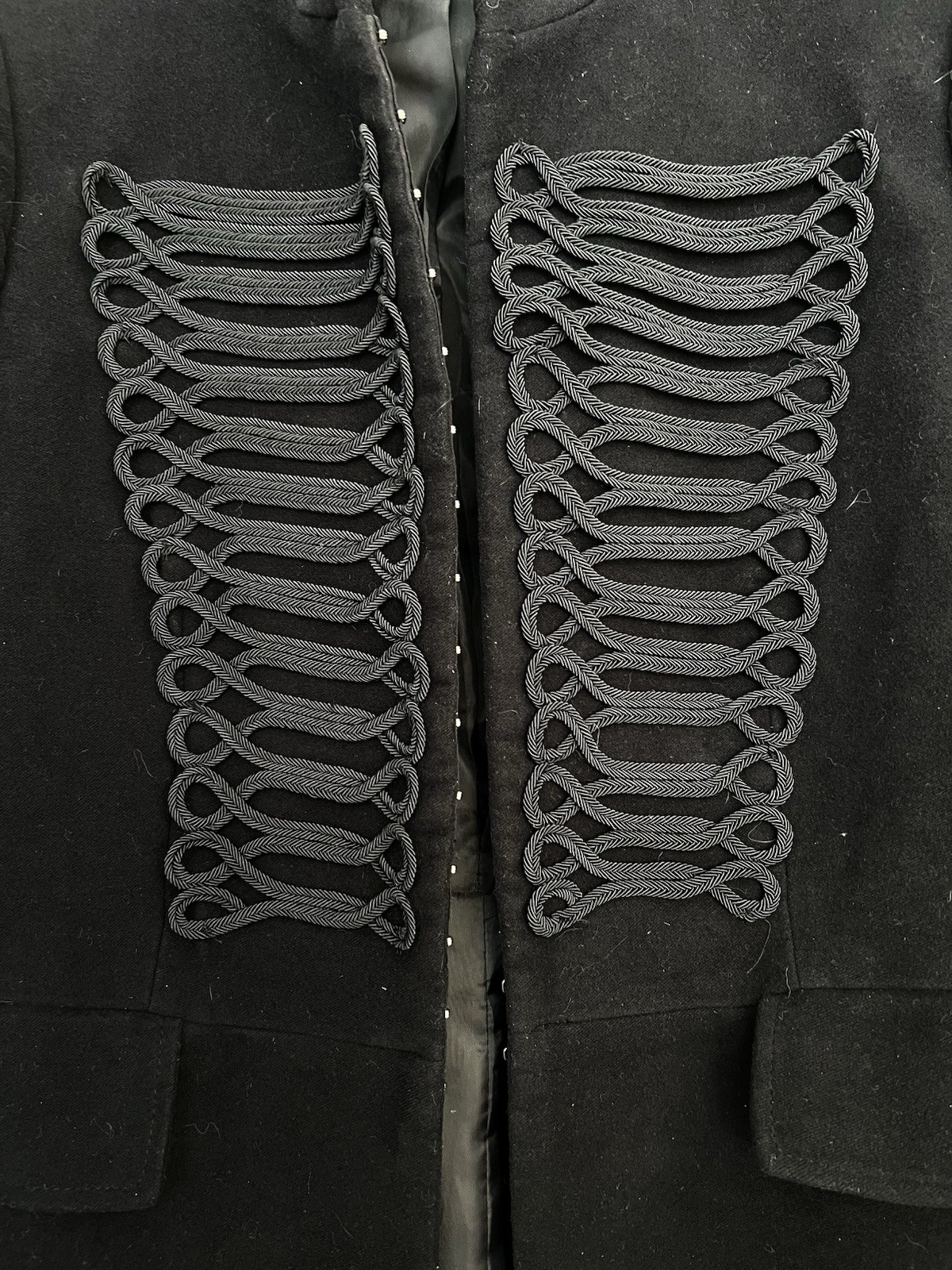 Zara Basic Collection Black Moleskin Military Jac… - image 4