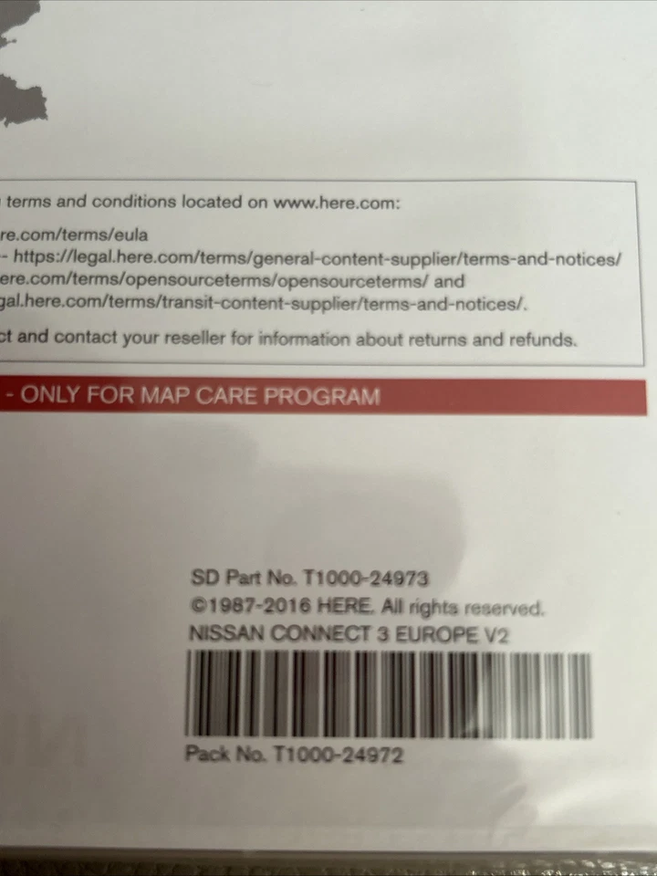 GENUINE BRAND NEW & SEALED NISSAN CONNECT3 MAP DATA SD CARD V2. UK. EUROPE - Image 4 of 4