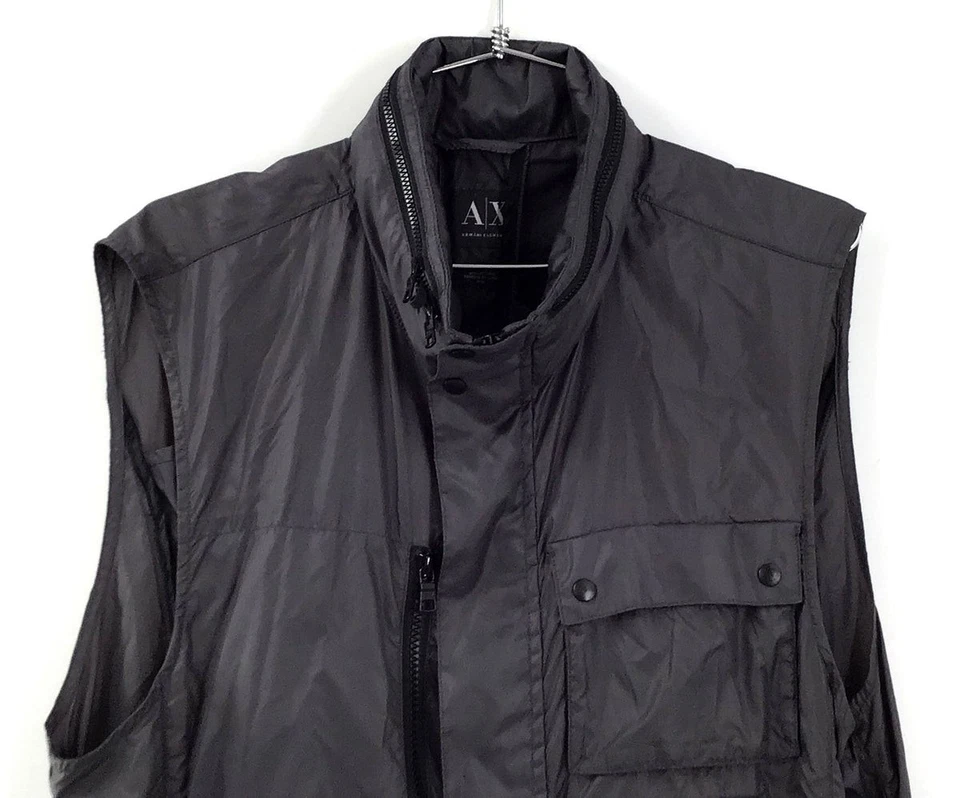 Armani Exchange Men's Black Utility Vest W/Hood - Size M - Image 3 of 4