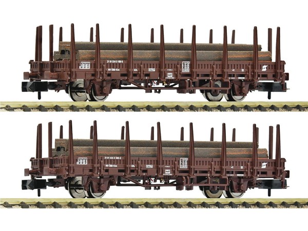 Fleischmann 6660143 - GüTerwagen Set 2 Stahlzug ÖBb Ep.V 2-Teilig - Spur N - Neu-image