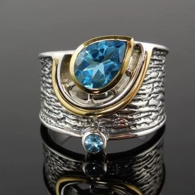 Auffälliger stilvoller Designring 925 Silber plattiert Zirkonia edel Eyecatcher