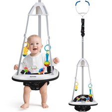 Baby Jumper, Baby Door Jumper with Bumper, Play Tray and Two Jingle Rattles, ...
