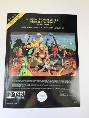 G 1-2-3 AGAINST THE GIANTS DUNGEONS & DRAGONS AD&D TSR 9058 REPRINT