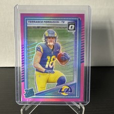 2025 Panini Donruss Rated Rookie Terrance Ferguson #323 Optic Preview Pink Prizm