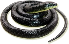 Realistic Fake Rubber Snake Toys Black That Look Real Prank Stuff Cobra 49 Inch 