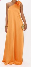 Show Me Your Mumu Orange Satin Jackie Maxi Dress Size Medium