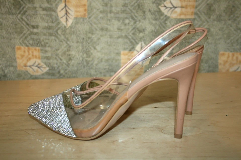 Nuevo BCBGeneration Beige con Imitación Diamantes Slingbacks 11 Foto 3 de 4