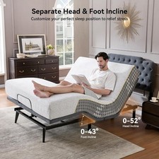 Adjustable Bed Frame Queen - Wireless Remote and Headboard Electric Bed,Memory