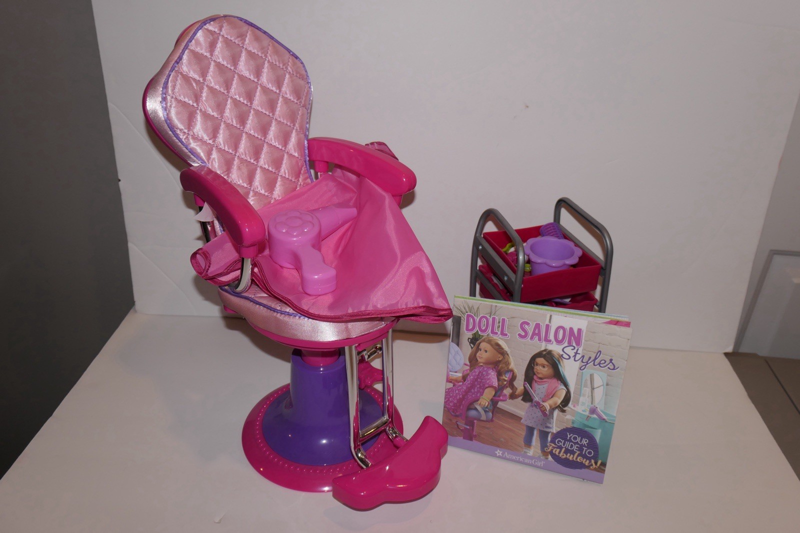 American Girl Doll Hair Salon Chair with Accessories