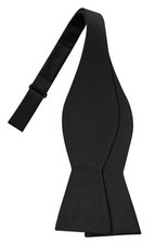 Self-Tied Satin Bow Tie Solid Tuxedo Adjustable Bowties For Adults Black