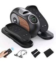 MERACH Under Desk Elliptical Machine Leg Exerciser Home Non-Slip Pad 12 level