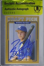BAS 2005 Topps Draft Pick Gold /2005 Billy Butler #668 Authentic Auto 3c7
