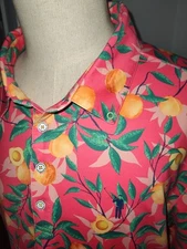 Mens EUC William Murray Golf Polo Shirt XL Georgia Peach Short Sleeve Spandex 