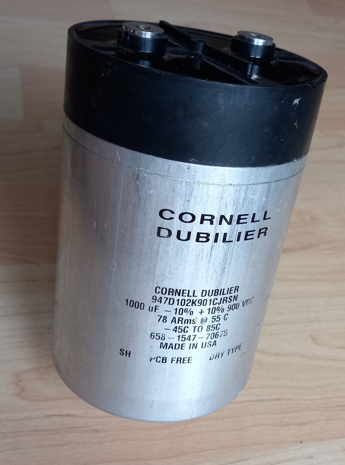 Condensateur 1000uF 900V 10% Cornell Dubilier 947D102K901CJRSN film
