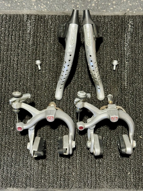 Vintage French CLB Brake Calipers and Levers Front and Rear Retro Bicycle