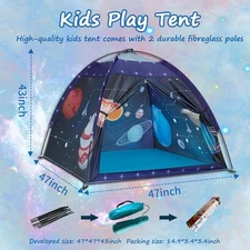 Space World Kids Play Tent – Galaxy Dome Popup Playhouse for Boys & Girls, 47"x4