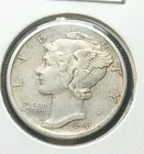 1943 S Mercury Dime  90% Silver AU - Photos are Coin You Will Receive