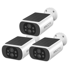 3 Pack WiFi Solar Battery Powered Wireless Security Camera Outdoor 4MP HD Audio