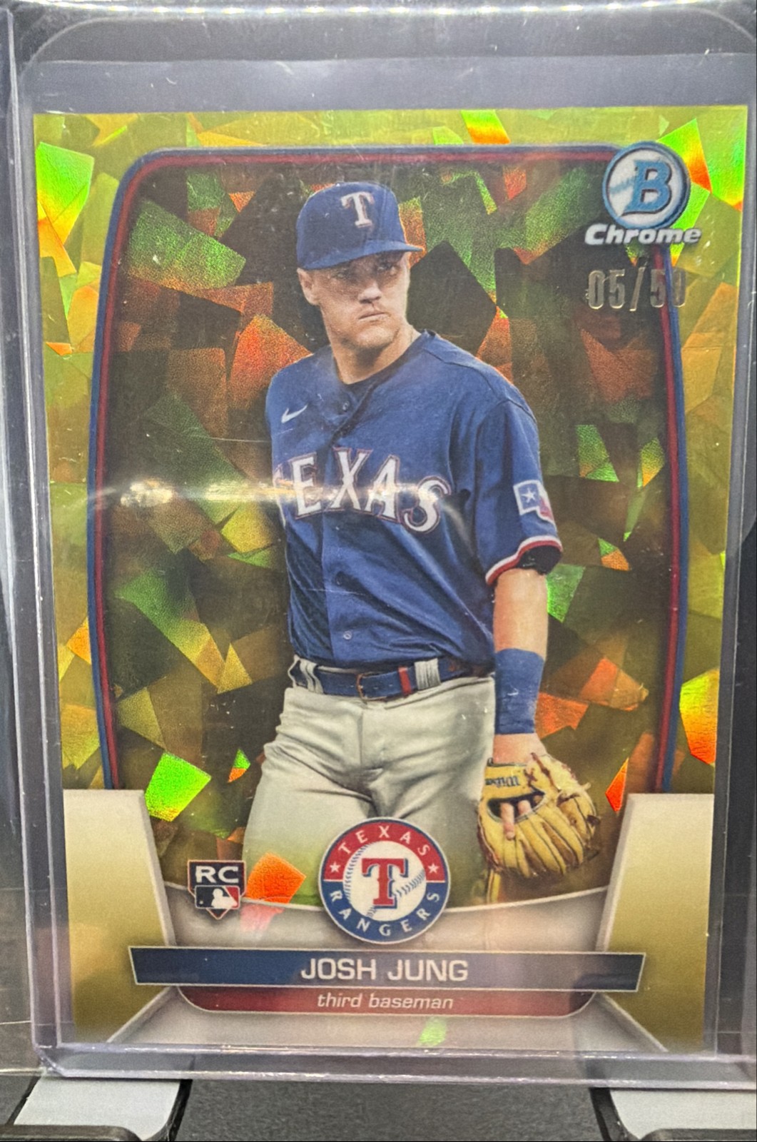 2023 Bowman Chrome Sapphire Edition - Josh Jung #21 Yellow /50 (RC)