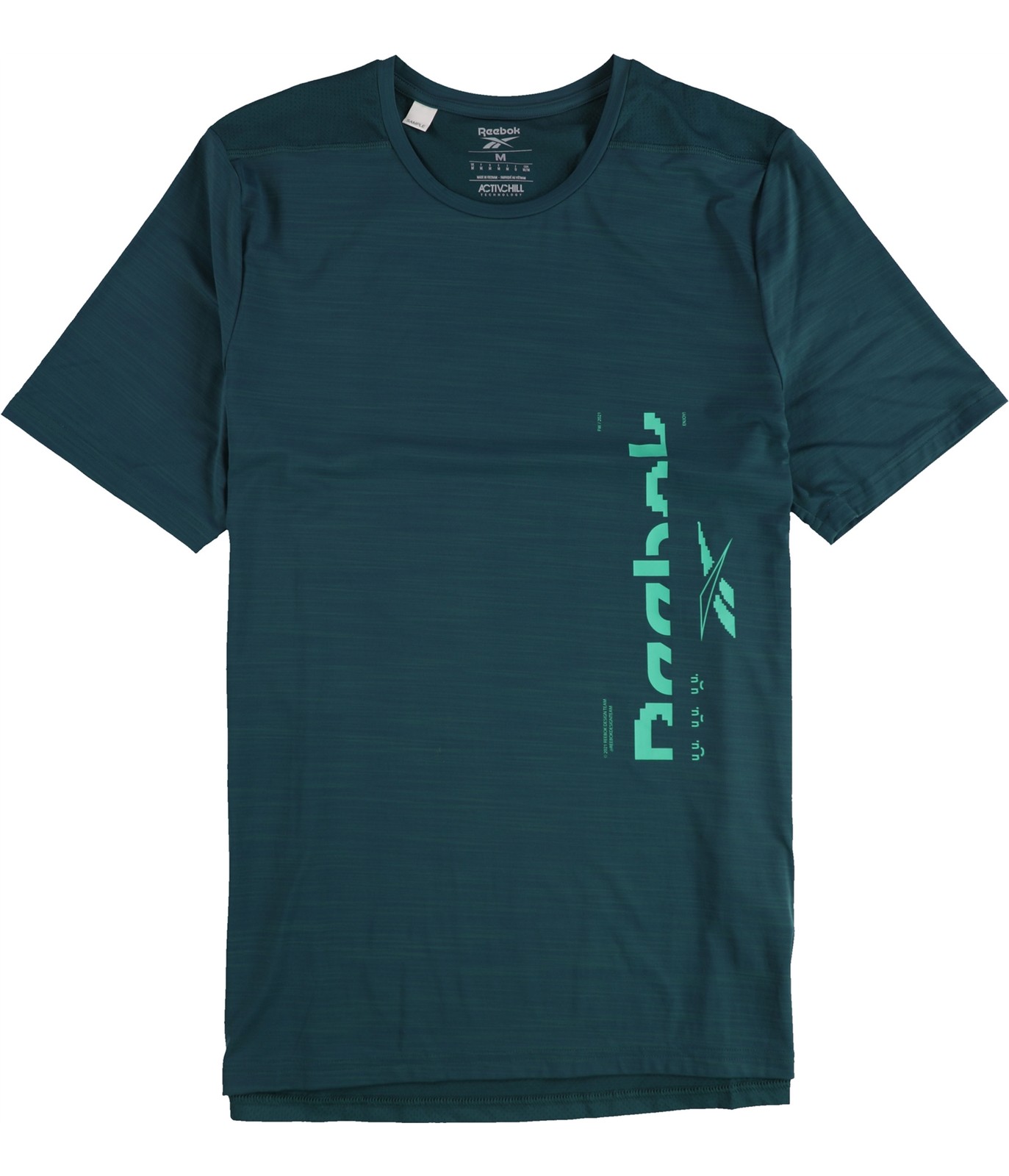 Мужская футболка Reebok Techstyle Activchill Q4 с графическим рисунком Зеленый Средний 4590₽