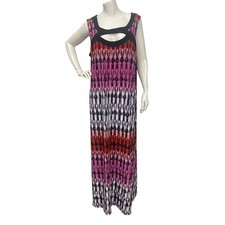 Avenue womens sleeveless multicolor long maxi dress plus size 18/20