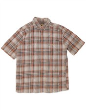 EDDIE BAUER Mens Short Sleeve Shirt Medium Multicoloured Check Polyester RG09
