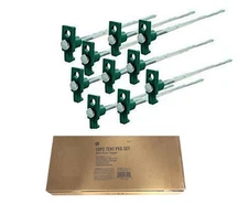 10-Piece Set: 10.5" x 8mm Tent Pegs with Green Plastic Stopper Ground stake