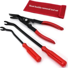 3 Pcs Auto Clip Pliers Set and Fastener Remover Car Trim Rivet Removal Pry Tool