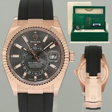 2024 NEW PAPERS Rolex Sky-Dweller Rose Gold Slate Oysterflex 336235 Watch Box