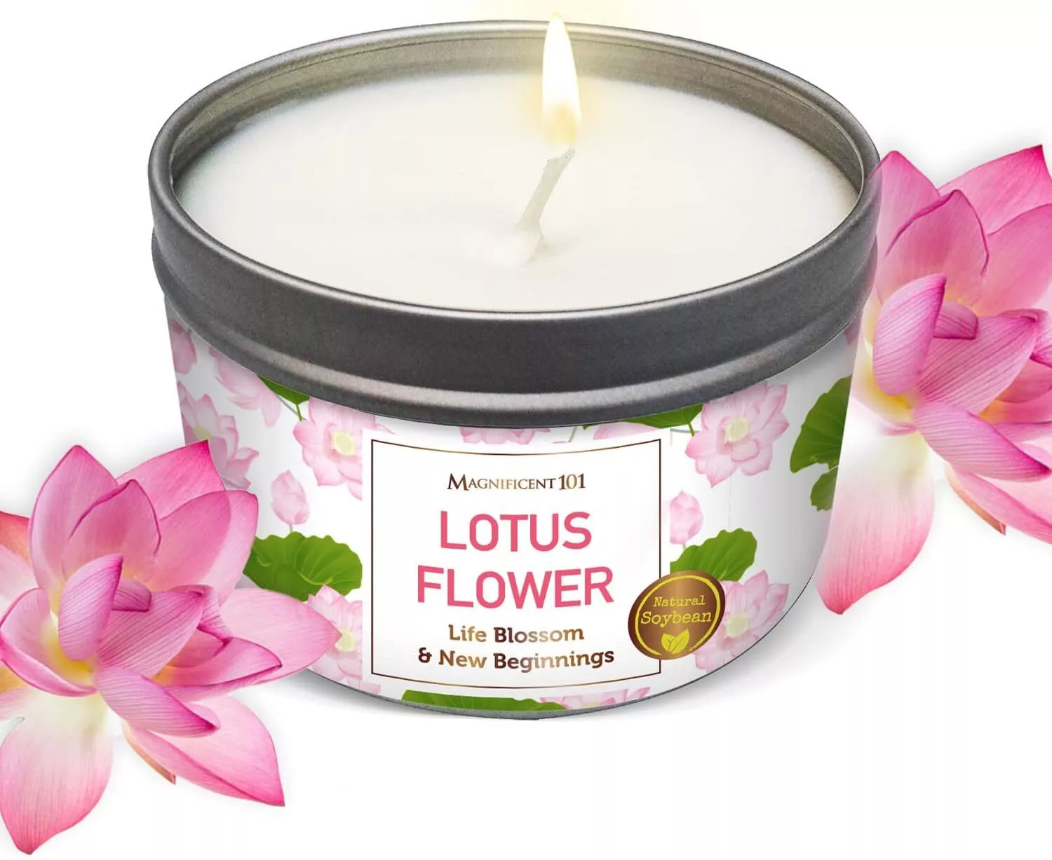 Великолепная свеча Life Blossom - New Beginning Candle из 101 цветка лотоса, 6 унций