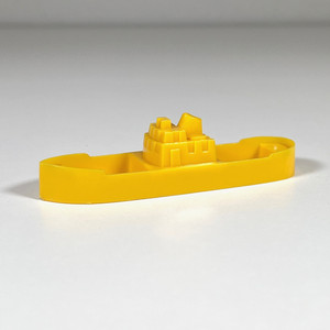 Vintage West Germany Plastic Mini Toy Boat Yellow Pocket Toy 1960s–70s