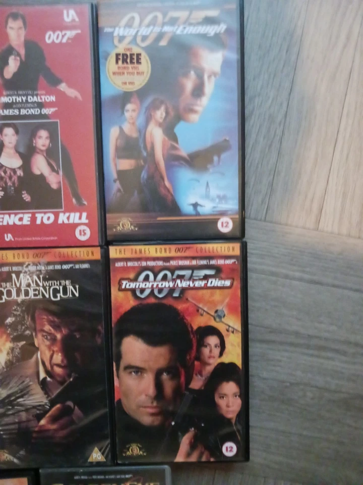 James Bond VHS PAL Video Tape Bundle X8 007 Films Brosnan Dalton Connery Moore - Image 3 of 4