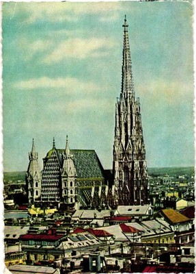 Postcard Vienna Austria St. Stephen's Cathedral Stephansdom Wien Cityscape.