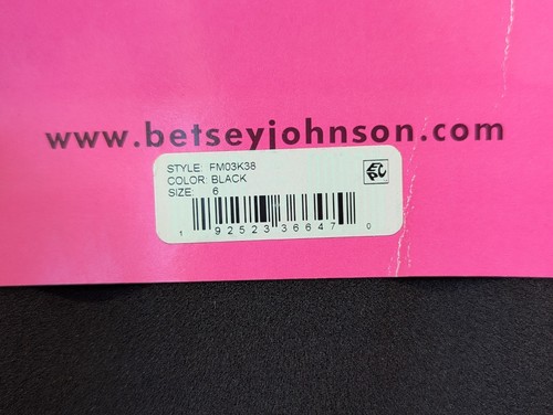 New Betsey Johnson Black Stretch Ruffle Sheath Pencil Midi Dress Size 6 - Picture 9 of 16