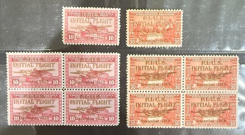1935 Philippines Stamps Sc #C52-C53 P.I.-U.S. Mint MNH OG Stamp And Block of 4