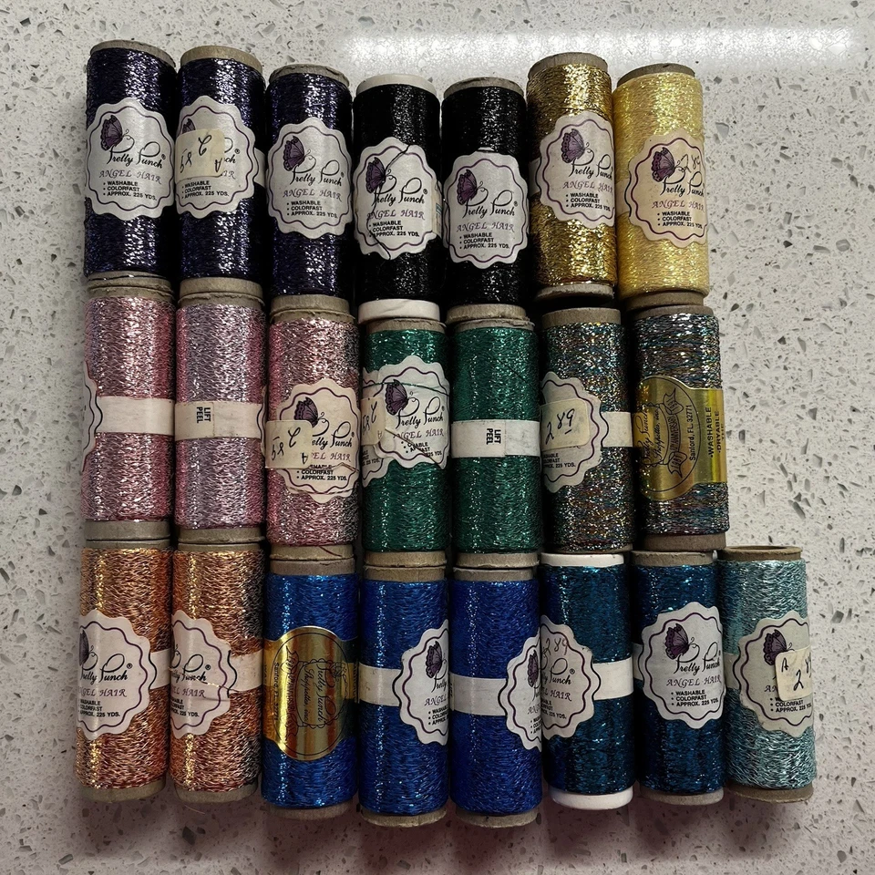 Lot of 22 New Old Stock Metallic Pretty Punch Thread Rolls Variety - Image 2 of 4