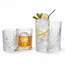 Set of 4 Whisky Glasses Scotch Vodka Cocktail Drinking Bar Glassware Tumbler