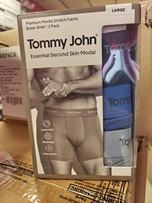 Tommy John Men's 3-Pack Luxe Modal Boxer Briefs, XL