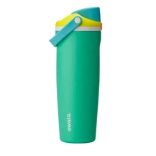 Owala 30oz  Water Bottle -free Sip  Summer Sioree Teal and Yellow