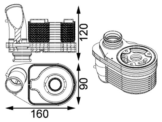 Mahle CLC 203 000S ÖLküHler, MotoröL FüR Fiat-image