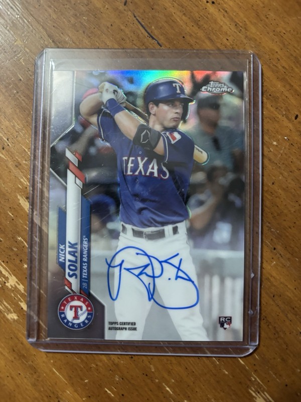 NICK SOLAK 2020 TOPPS CHROME AUTO ROOKIE CAR REFRACTOR/499