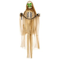 183Cm Halloween Dekoration HäNgendes Skelett Mit Led-Lichter, Soundfunktion