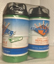 2-Pack 1lb Refillable Camping Propane Tank Cylinder 16.4 oz Bottle Ships Empty