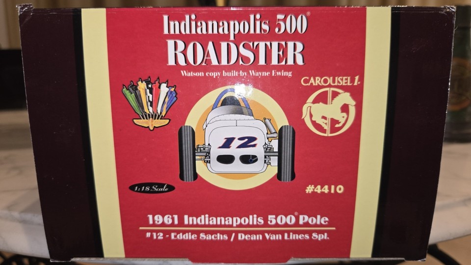 CAROUSEL 1 1/18 - 1961 INDIANAPOLIS 500 POLE #12 Eddie SACHS 129,99