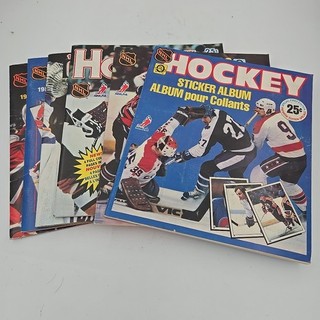 Lot of O Pee Chee COMPLETE OPC NHL STICKER ALBUM 1982 to 1986 (6x Albums total)