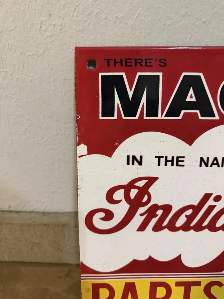 老式印度摩托车 PORCELAIN 标志经销商服务销售自行车零件 17 — 第 2/4 张图片